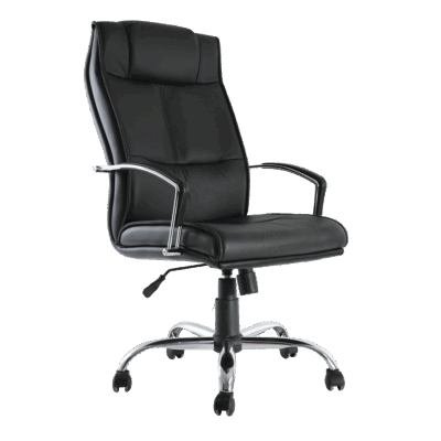 BM 90 Silla ejecutiva respaldo alto, brazos de doble barra, base cromada