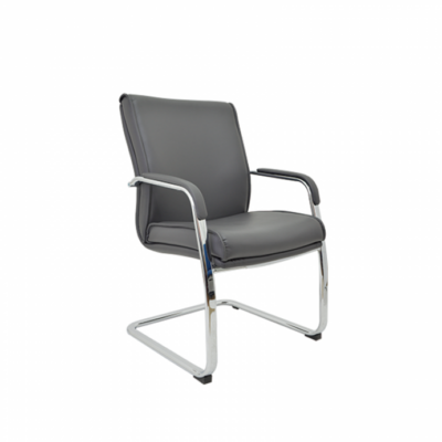BM 4005 silla para visitante, con brazos, base de trineo en cromo